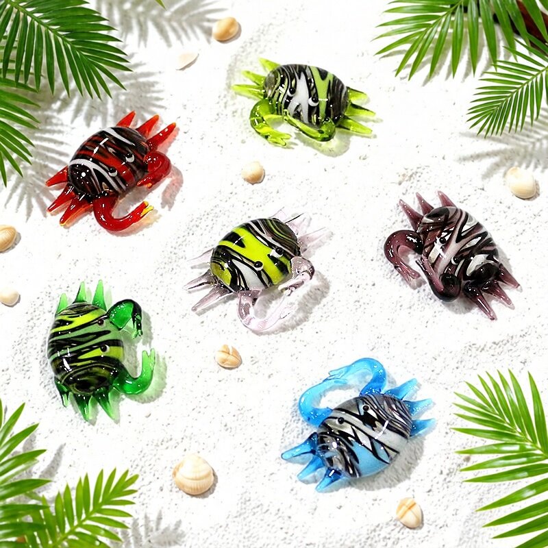 Marine Aquarium Mini - Figura de Cangrejo de Vidrio Hecha