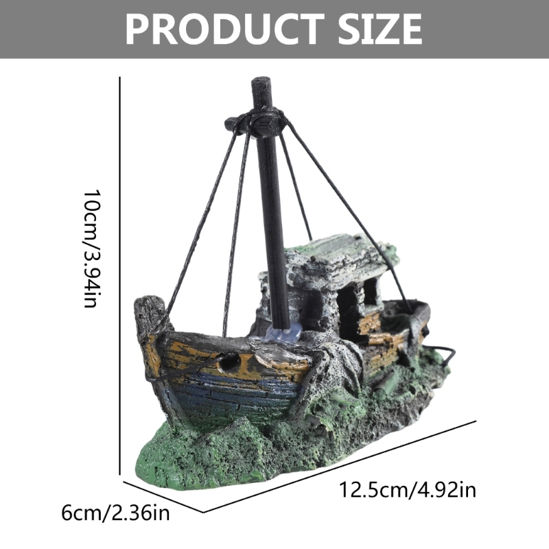 Decoración de barco hundido pa - Aquarium Marineland reseña y precio