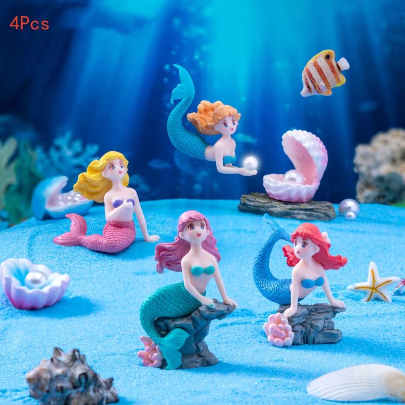 4 Piezas de Adornos de Sirena  - Aquarium Innovative Marine reseña y precio
