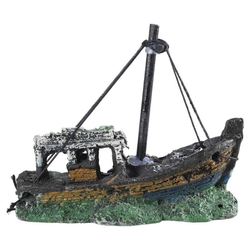 Decoración de barco hundido pa - Aquarium Marineland reseña y precio